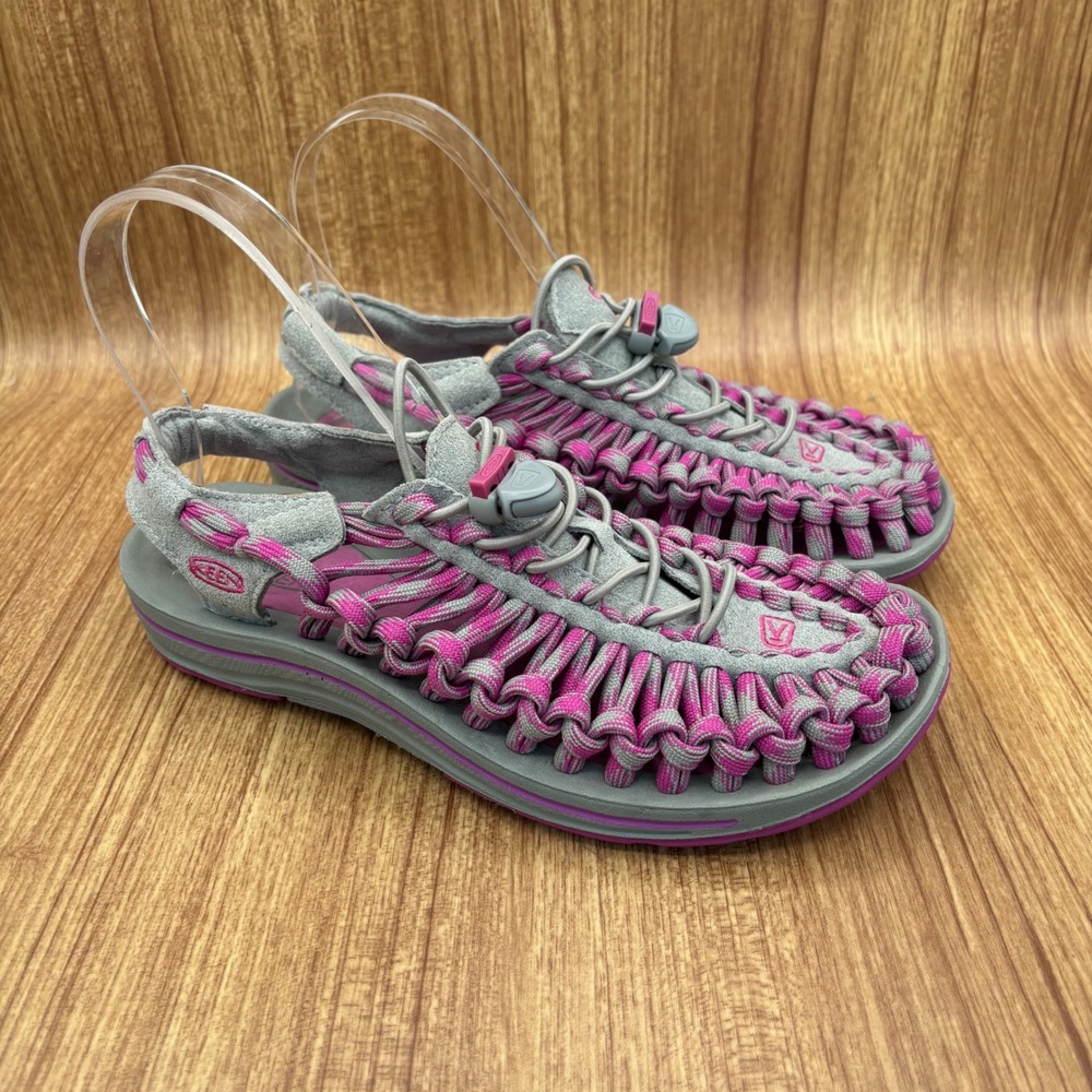 KEEN Uneek Sandals Womens 6 Gray Pink Cord Hybrid Outdoor Shoes 1013244